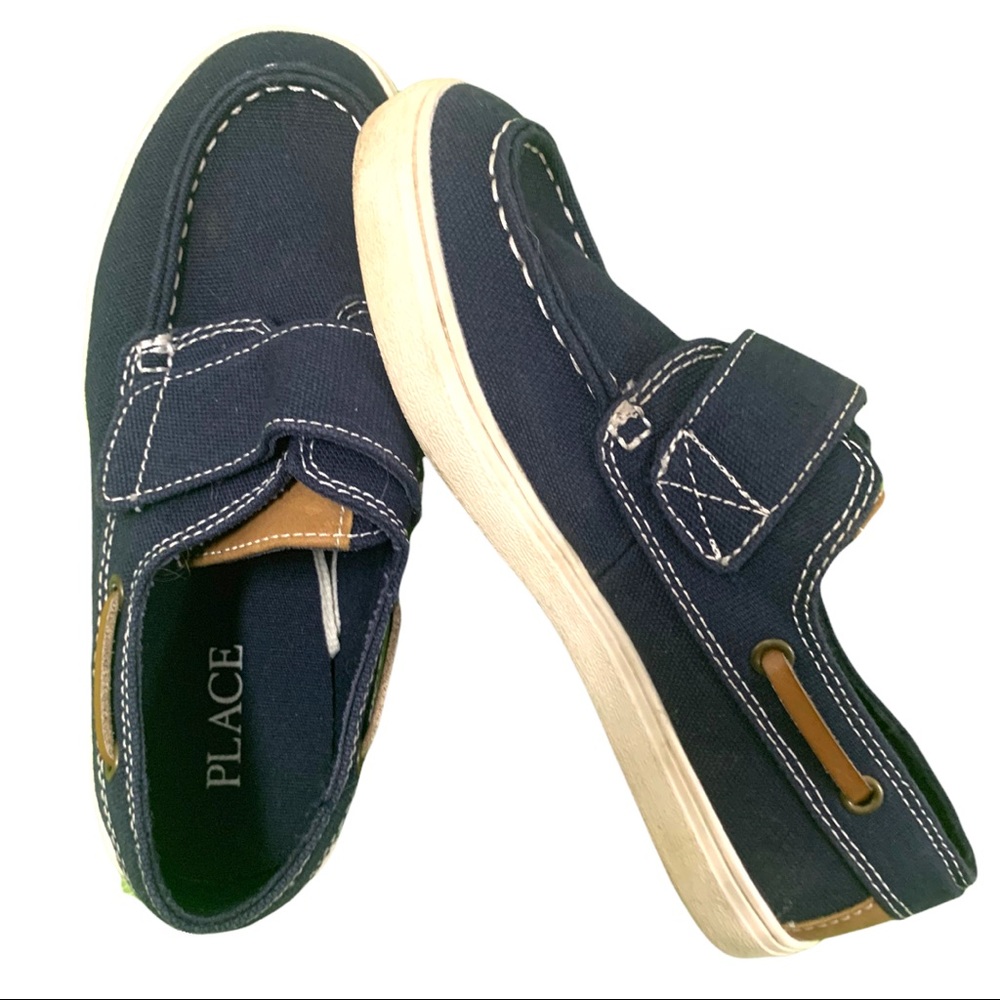 5/$25 PLACE Nautical Preppy Running Sport Shoe Velcro Strap Slip On Sneakers